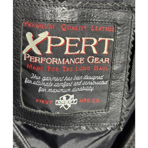 XPERT Performance Gear Genuine Leather Black Motorcycle Vest Womens Large/Medium - Picture 4 of 5